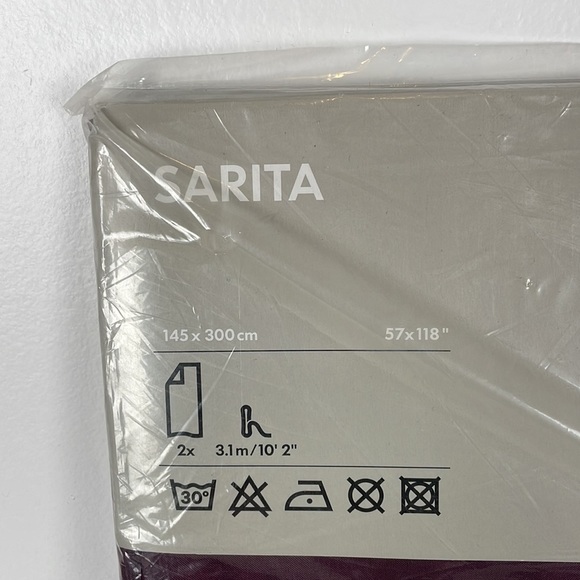 Ikea Sarita maroon pair of sheer panels size 57x118 - Picture 2 of 5